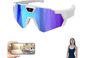 CIKSONT Baseball Glasses with Camera, Sunglasses with Camera, 4k HD Pov Sports Glasses with Camera, Smart Camera Glasse (StyleE)