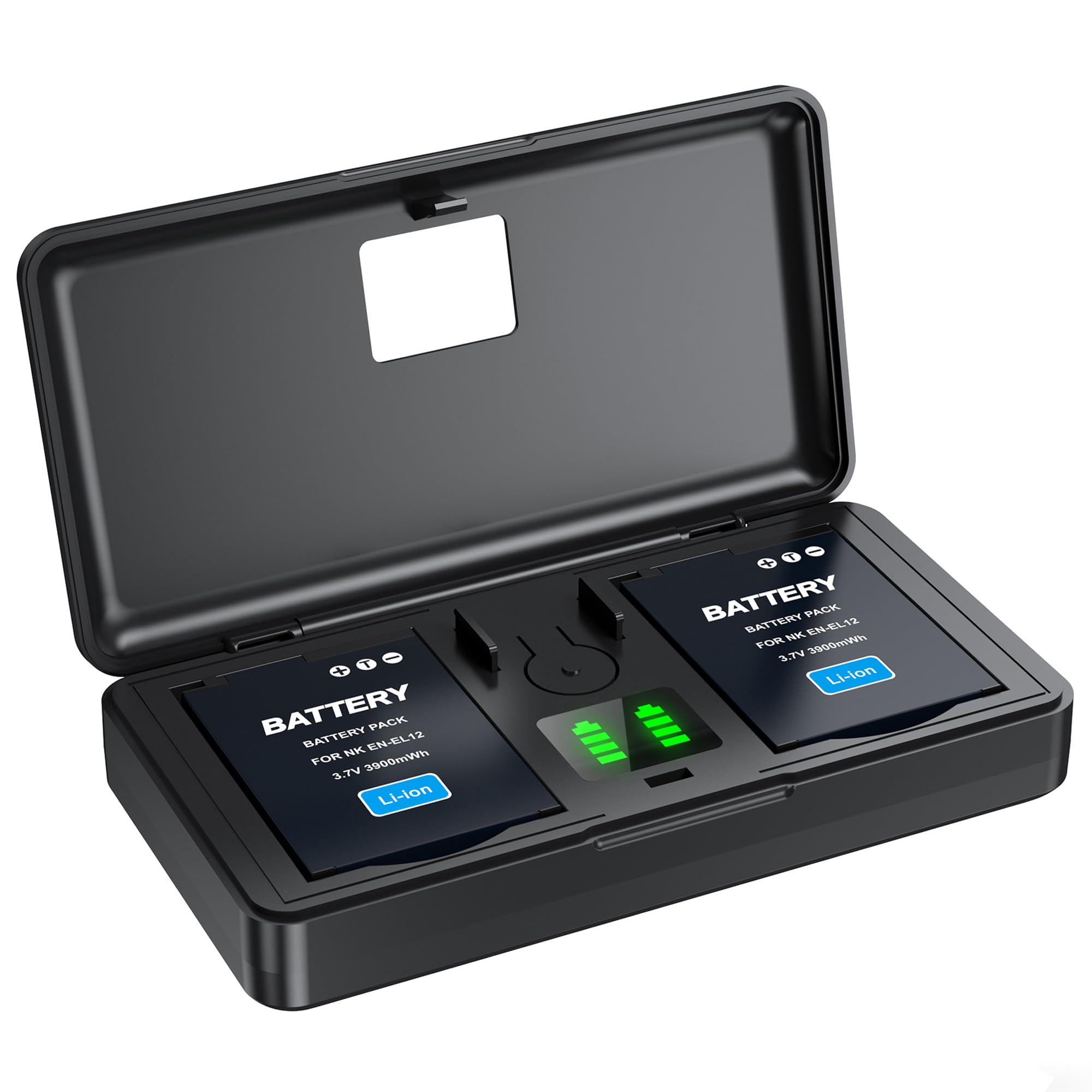 Photo 1 of EN-EL12 Battery(2 Pack) and Charger(2CH) Set,Camera Accessories for Nikon Coolpix 9900,S9500,S9300,S9100,S8200,S8000,S6300,S6200,S6100,A900,AW110,MH-65,Rechargeable Lithium Ion Batteries Case