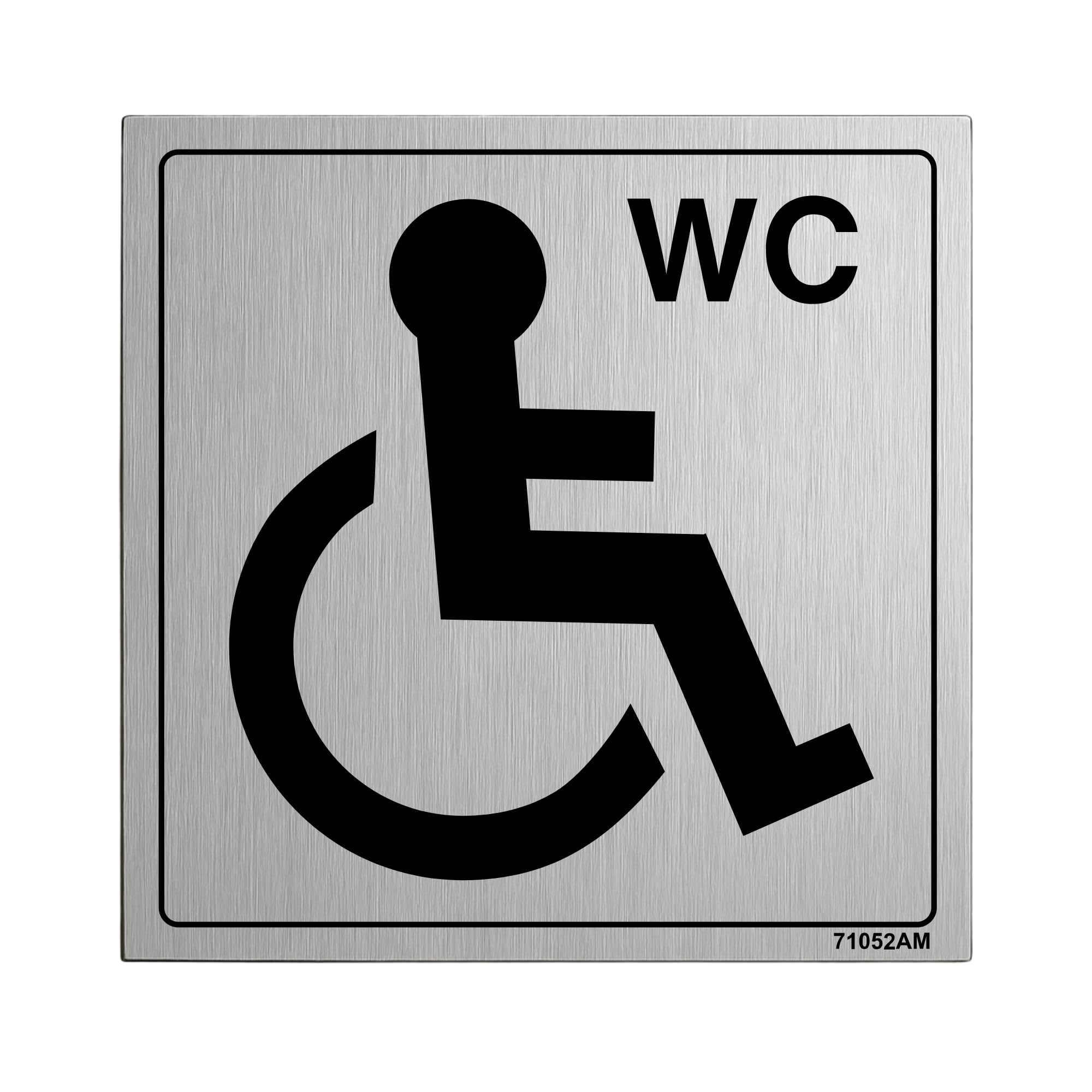 V Safety General Door-Disabled WC Sign - 150mm x 150mm - 3mm Brushed Alu Comp