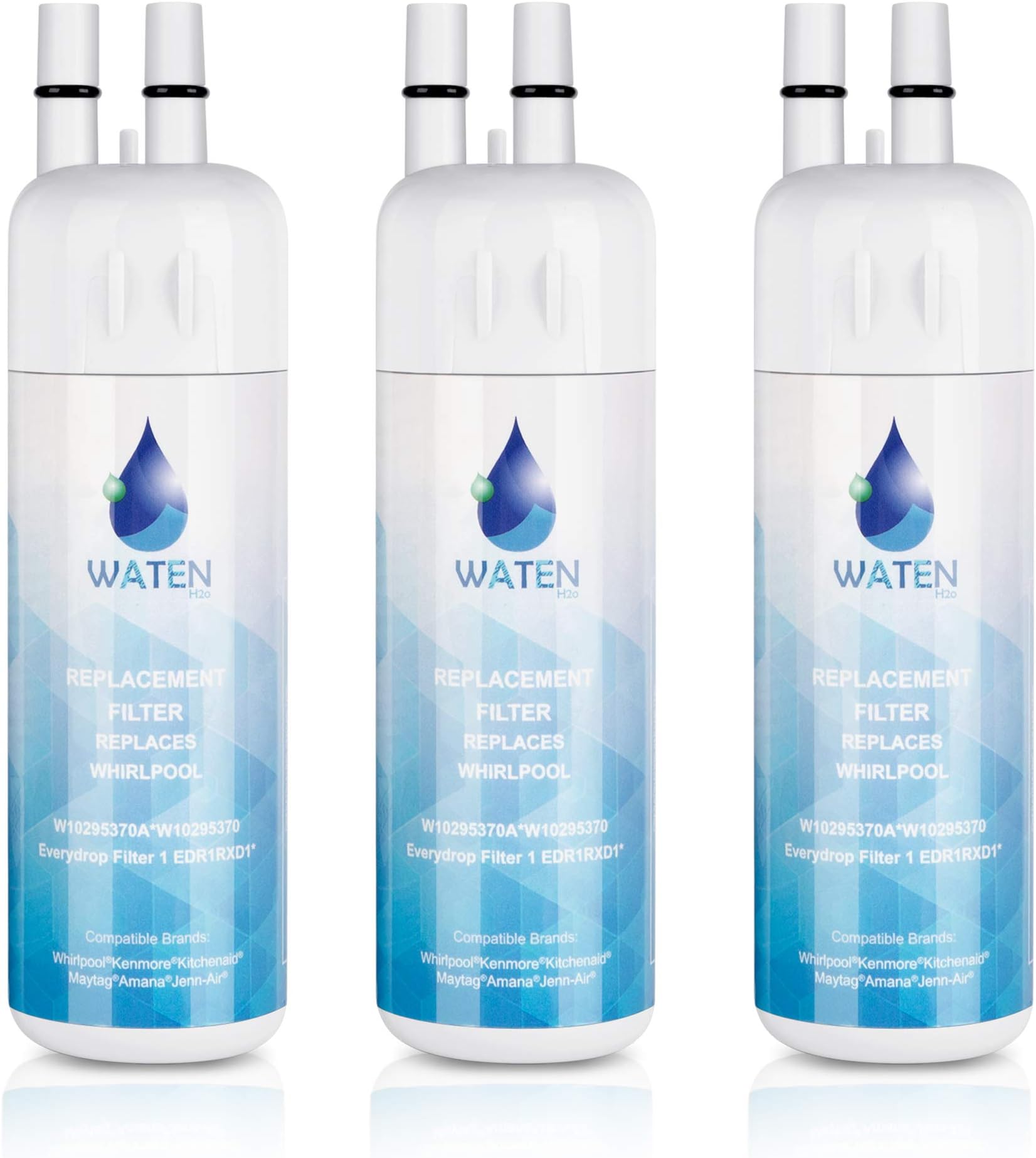 WATEN H2o W10295370A W10295370 Water Filter Cap Replacement, Compatible with EDR1RXD1 Refrigerator Water Filter 1,P4RFWB,P8RFWB2L,Kenmore 9081,Kenmore 9930 Water Filter 3pack