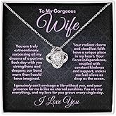 Zahlia Wife Necklace Gift Idea She’ll Love - Romantic Pendant Jewelry with Message Card & Gift Box for Birthday, Anniversary, Christmas, or Valentine’s