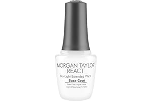 Morgan Taylor REACT Base Coat - Gelish Infused Technology for Up to 10 Days of Wear, No LED Light Needed, Easy Soak-Free Removal, Professional Nail Lacquer Base Coat, Long-Lasting Adhesion, 0.5 oz.