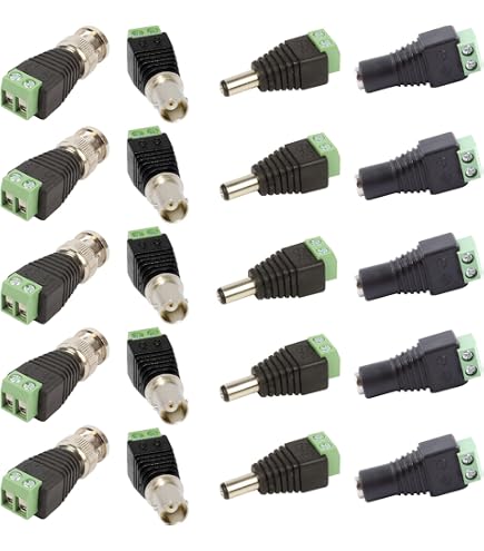 10 Stuks BNC Mannelijke Connector – Schroefterminal Coax Video Balun Adapter Voor CCTV Camera Systemen