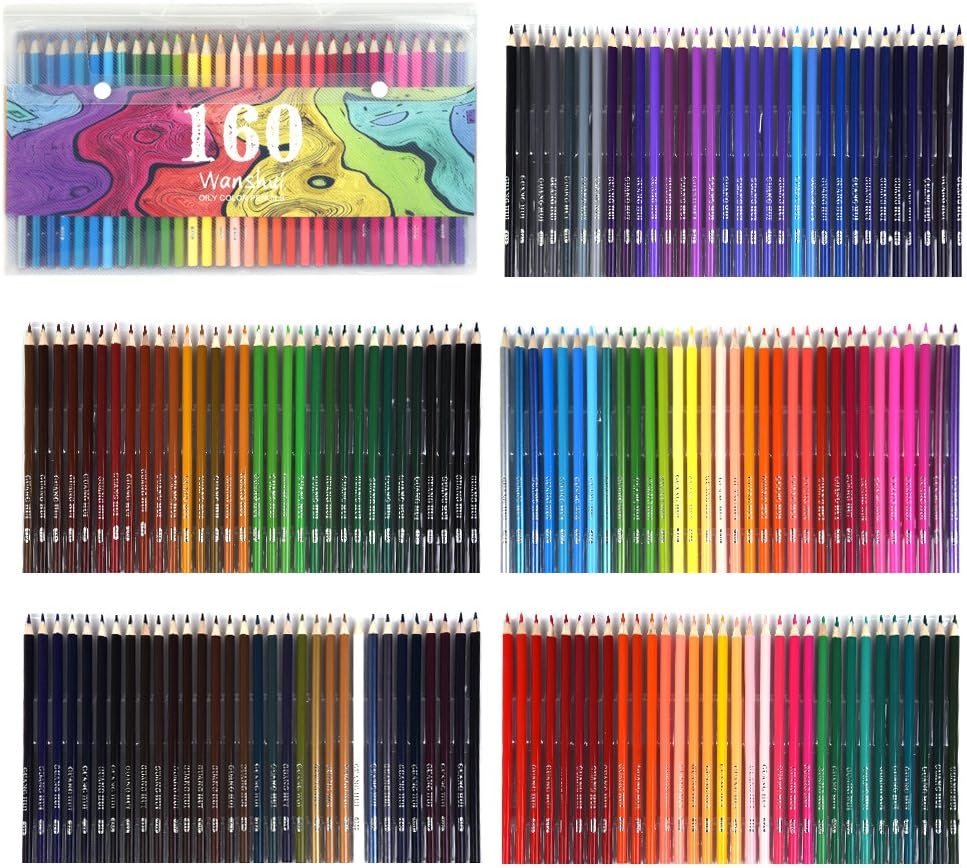 160 Colored Pencils Vibrant Colors Pre-Sharpened Colored Pencils Set for Adult Coloring Books Artist Drawing Sketching Crafting