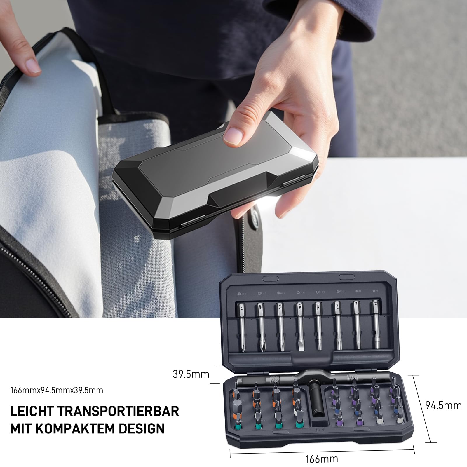 42 in 1 Magnetischer Schraubendreher, Schraubendreher Set, Multi Bit-Schraubendreher Set mit Aufbewahrungskoffer, Screwdriver Set für Computer, Brillen, Fahrräder, Uhren, Möbel und Heimwerkerarbeiten 9