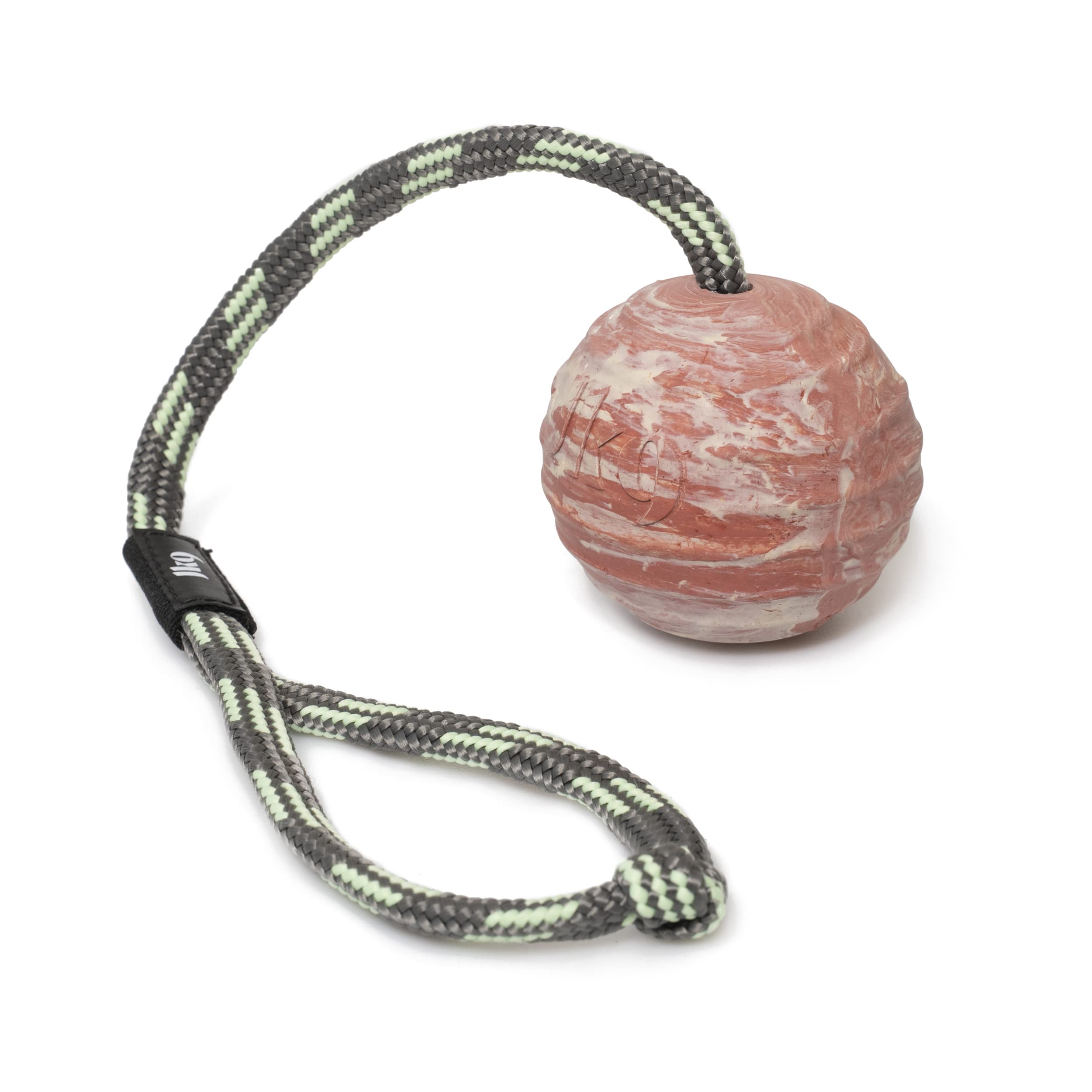 Julius-K9, IDC Natural Rubber Ball with Closable Handle, Horizontally Grooved, 70 mm โ image 1