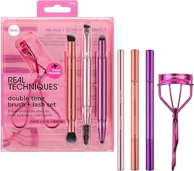 REAL Double Time Brush + Lash 4 Piece Set with Travel Caps