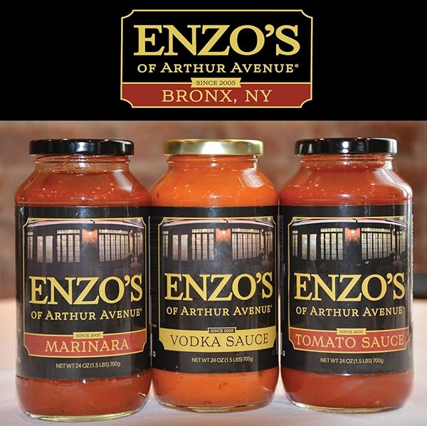 ENZO’S OF ARTHUR AVENUE AUTHENTIC TOMATO SAUCE, AUTHENTIC HOMEMADE ITALIAN CUISINE, MARINARA SAUCE, 1 PACK, 24 OZ