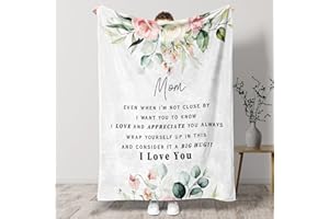 CALIBRON Gifts for Mom from Daughter Son, Mothers Day Birthday Gifts for Mom Throw Blanket, Mom Gifts for Mothers Day Soft Flannel Blanket 60x50inch Mom Blanket