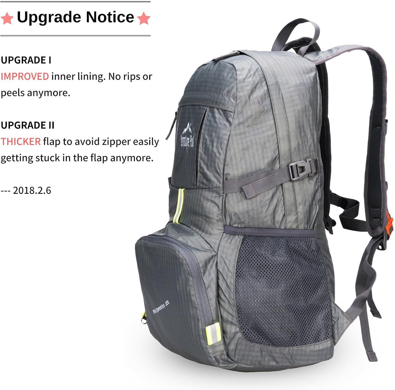 Venture Pal Lightweight Packable Durable Travel Hiking Backpack Daypack (Grey) : Clothing