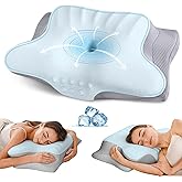 Cervical Neck Pillow for Pain Relief - Ergonomic Memory Foam Pillows for Sleeping, Cooling Side Sleeper Pillow for Neck Support, Contour Orthopedic Bed Pillow for Sleepers