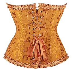 Women's Lace Up Boned Overbust Corset Bustier