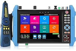 Rsrteng IPC-9800MOVTADHS Pro Full Features CCTV Camera Tester 8K 32MP IP Camera Tester wtih POE++ Max 90W, CCTV Tester with 4K TVI CVI AHD SDI Support DMM OPM VFL TDR 1CH SFP HD VGA WIFI Network Tools