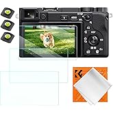 K&F Concept Screen Protector for Sony Alpha A6600 A6400 A6100 A6000 A5000 NEX 7 NEX 6 NEX 5 Camera 3 Pack, 0.3mm 9H Hardness