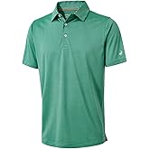 Mens Golf Shirt Moisture Wicking Dry Fit Performance Sport Short Sleeve Striped Golf Polo Shirts for Men