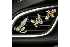 NADIHO Bee Butterfly Dragonfly Car Aromatherapy Diffusers - 3 Pcs Green Vent Clip Car Decoration & Interior Decor Accessories