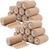 24 Rolls Self Adhesive Bandage Wrap, Vet Wrap 4 Inch for Horses Dogs Wounds Care Dressings, Elastic Self Stick Cohesive Bandage Wrap, Wrist, Sports, Ankle Tape Leg Wraps (Brown)