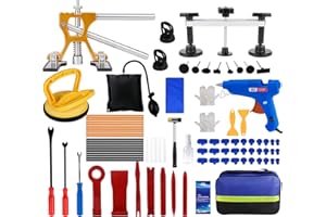 DENTRESCUE Dent Puller kit, 86pcs Paintless Dent Removal Kit with Golden Lifter, Bridge Puller, Suction Cup Puller Tools, and 100W Glue Gun, Professional Car Dent Repair Tools for Auto Body Dent Damage