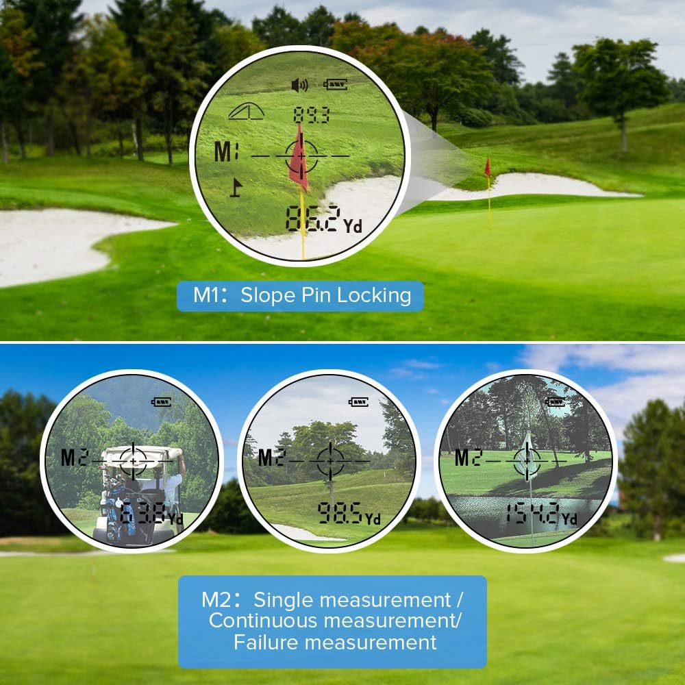 BOBLOV 650Yards Slope Golf Rangefinder Laser Golf Distance Scope with Vibration Fast Lock 6X Magnification Golf Distance Rangefinder with Case Slope/Non Slope/Speed/Continuous Mode : Sports & Outdoors