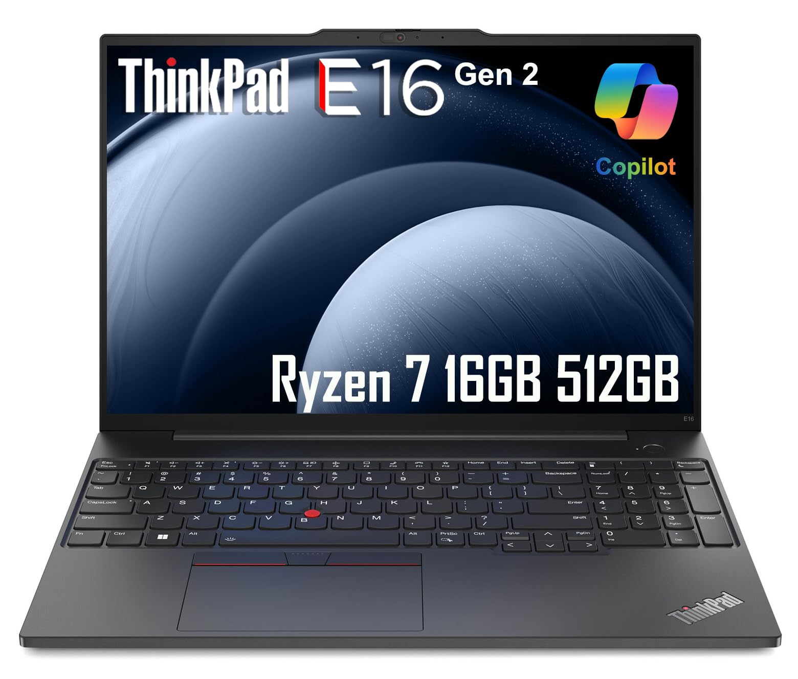 Lenovo ThinkPad E16 Gen 2 Business Laptop (16" FHD+ Anti-Glare, AMD Ryzen 7 7735U (> Intel i7-1355U), 16GB DDR5, 512GB SSD) Backlit, Fingerprint, Wi-Fi, Ethernet, 1080p Webcam, Win 11 Pro w/ Copilot