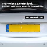 PRO Number Plate Holder 2x Black Frameless Universal UK view 2