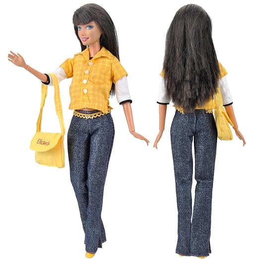 title=E-TING Bambola Vestiti per Bambole Barbie (giallo)
