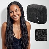 Afro Kinkys Bulk Human Hair for Braiding (16 Inch, Natural Color #1B, 50g) | 100% Unprocessed Soft Human Hair Bundles for Boho Braids, Twists, Dreadlocks and Loc Repair, KidFriendly, Protective Styles