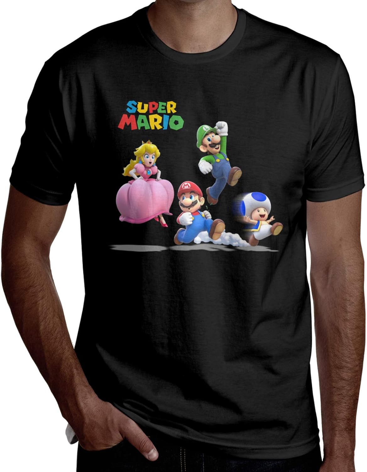 Custom Funny Super Mario Go T Shirt Men ShortSleeve Top
