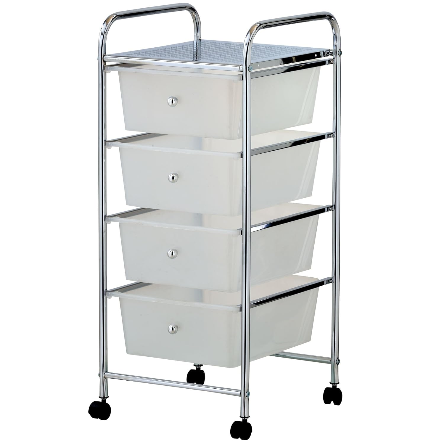 4 Black Drawer Plastic Storage Trolley On Wheels Hairdressers