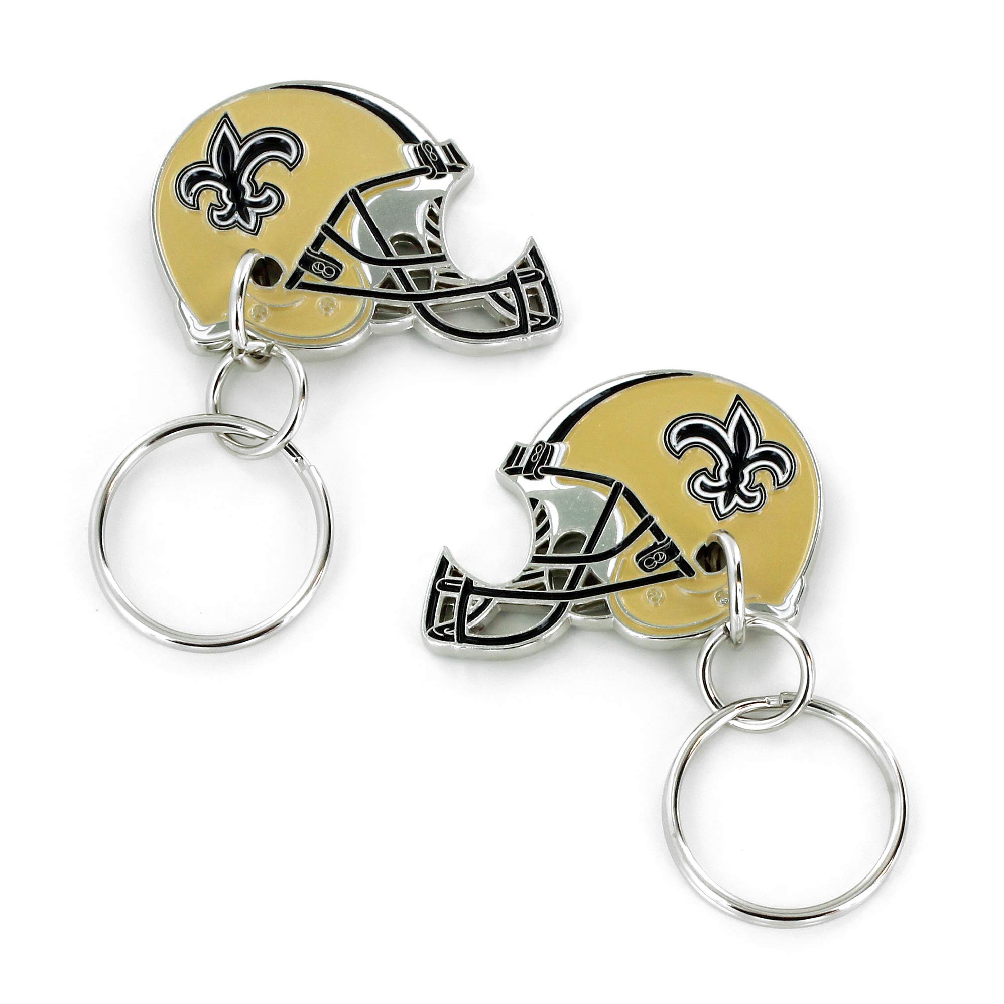 aminco NFL New Orleans Saints 2-Sided Helmet Bottle Opener Keychain, Team Color, 4