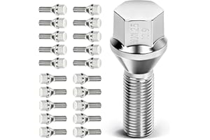 ECCPP 20 Pieces Wheel Lug Nuts M12x1.25 Wheel Lug Bolts Shank Length 28mm Wheel Bolts Set Fit for 2015-2022 for Renegade |2018-2022 for Compass |2014-2022 for Cherokee