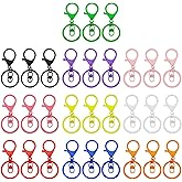 30Pcs Lobster Claw Clasps Keychain for Jewelry Making,Colorful Metal Lobster Clasp Swivel Trigger Clips with Swivel Clasps Hook Clips Flat Split Keychain Ring for DIY Craft Jewelry Making(10 Colors)