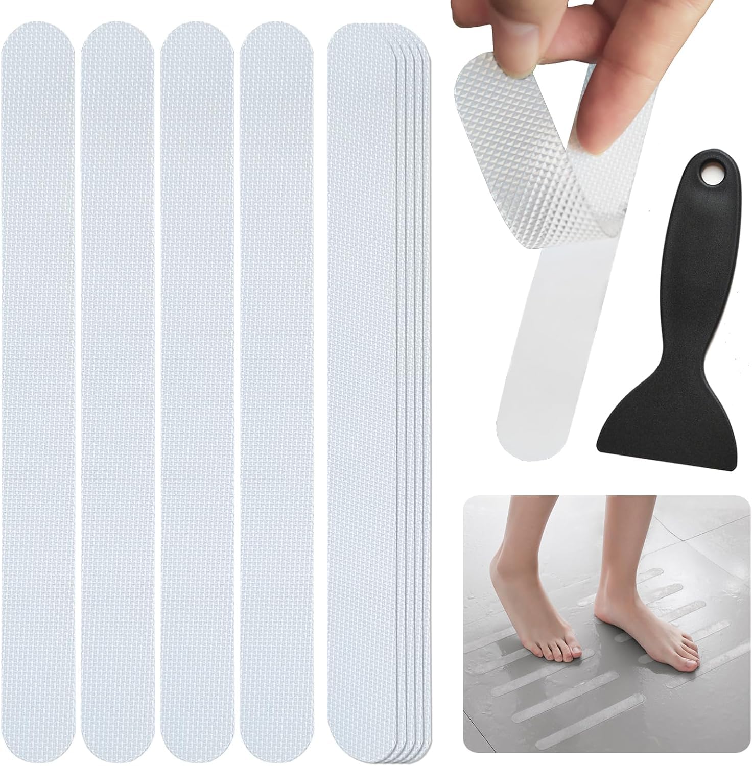 AOCGDDS 36 Pcs Anti Slip Shower Stickers,Non Slip Strips Pad Bathtub Flooring Safety Tape Mat for Bath Shower,Stairs Waterproof and Anti-Slip Tape