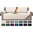 H.VERSAILTEX Reversible Couch Cover for 3 Cushion Cover Pet Friendly Sofa Cover for Dog Washable Furniture Protector Water Resistant Slipcover with Non Slip Elastic Strap(Sofa, Ivory/Beige)