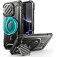 SUPCASE for iPhone 16 Pro Case 6.3'' 2024 with Camera Cover Stand (UBMag XT), [Compatible with MagSafe] [Built-in Kickstand] [Military-Grade Protection] Heavy Duty Rugged Magnetic Phone Case, Black