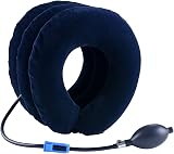 RUNZI Cervical Neck Traction Device Inflatable Neck Stretcher Blue view 2