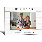WTOGQ Grammy Grandma Picture Frame, Mother's Day Birthday Gifts for Grandma, Life is Better with Grammy Photo Frame 4x6, Grandmother Wooden Photo Picture Frames for Desk Tabletop Decor