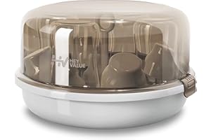 HEYVALUE Baby Bottle sterilizer Microwave Steam Sterilizer for Baby Bottles, Pacifier, Breast Pumps Accessories, Large Capacity, 99.99% Disinfection in 2 Mins