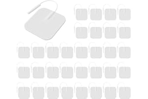 BHK-TENS TENS Unit Replacement Pads 40PCS Value Pack, Reusable Latex-Free Electrodes Pads Compatible with TENS Machine of Brand AUVON, TENS 7000, Neocarbon, Nicwell, Etekcity, Nursal, TENKER (White)