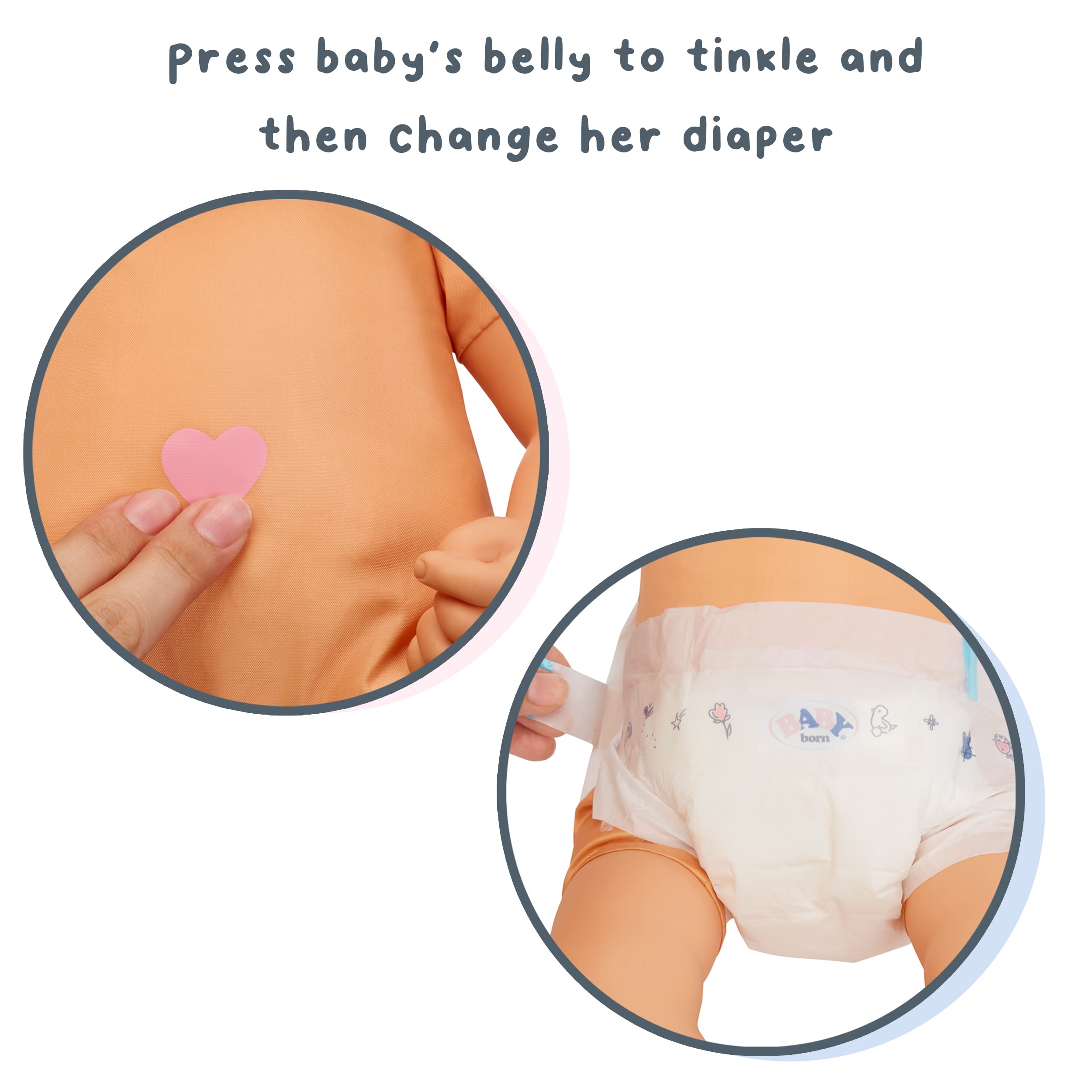 Baby Born My Real Baby Doll Annabell - Blue Eyes: Realistic Soft-Bodied Baby Doll Ages 3 & Up, Sound Effects, Drinks & Wets, Mouth Moves, Cries Real Tears, Eyes Open & Close, Pacifier