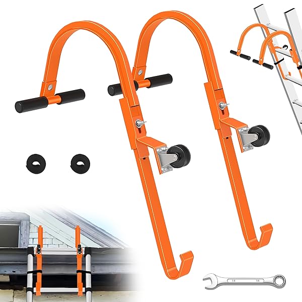 VONLX 2 PACK LADDER ROOF HOOKS, HEAVY DUTY...