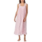 Eileen West Womens Sleepwear & Loungewear - Woven Lawn Collection - 100% Cotton Breathable Sleeveless 50" Long Nightgown