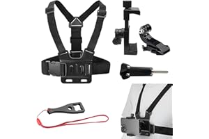 SRUIM Mobile Phone Chest Strap Mount Strap Holder Kit for POV/VLOG, Cell Phone Clip Accessories Compatible with iPhone, Samsung, GoPro Hero 12, Insta360, DJI Osmo and Action Cameras