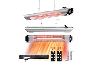DANLUKE Infrared Heater 24H Timer Outdoor Heater,IP65 Waterproof, Infrared Electric Patio Heater,9 Levels Heating Touchscreen With Remote Electric heater,Restaurant Backyard,1500W