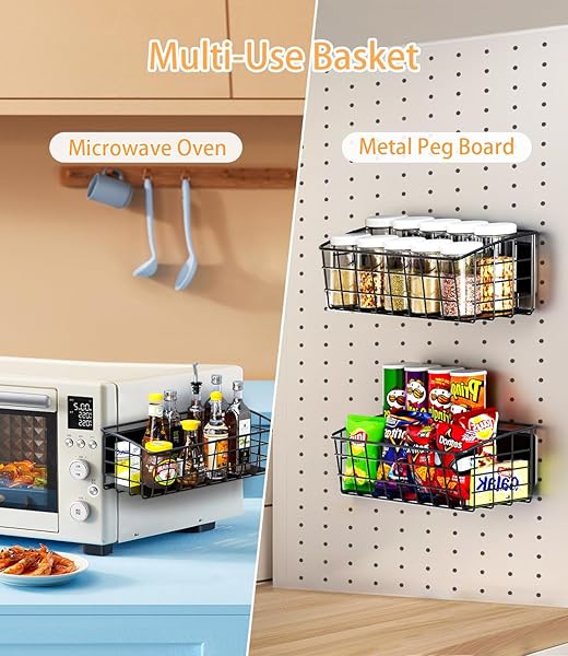2PCS MAGNETIC SHELF FOR REFRIGERATOR, VERSATILE MAGNETIC BASKET FRIDGE WITH 2 HOOKS FOR KITCHEN STORAGE, FRUIT POTATO ONION STORAGE SHELVES, LARGE MAGNETIC SPICE RACK ORGANIZER FOR FRIDGE OVEN LAUNDRY
