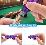 eSynic 3 in 1 Snooker Cue Tip Shaper Scuffer Aerator Purple view 5