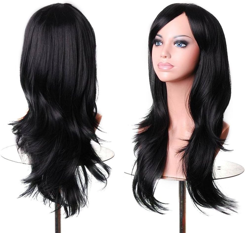 27.5" Long Wave Heat Resistant Fiber Synthetic Wig Daily Cosply Party Wig