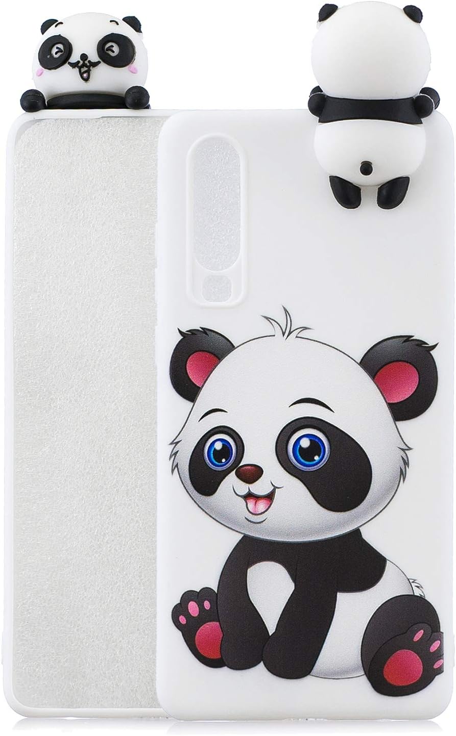 HopMore Case Cover for Samsung Galaxy A70 2019 Silicone Cute 3D Panda Unicorn Cat Owl Pattern for Girls Women Boys, Soft Gel Shockproof Protective Cover Slim Backcover Thin Rubber Shell - Panda