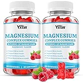 Magnesium Complex Gummies 8 Elemental 1000mg - Magnesium Glycinate, Citrate, Malate, Taurate, for Bones, Muscle, Nerve Health, for Women & Men, Vegan Non-GMO, Raspberry Flavor, 120 Count