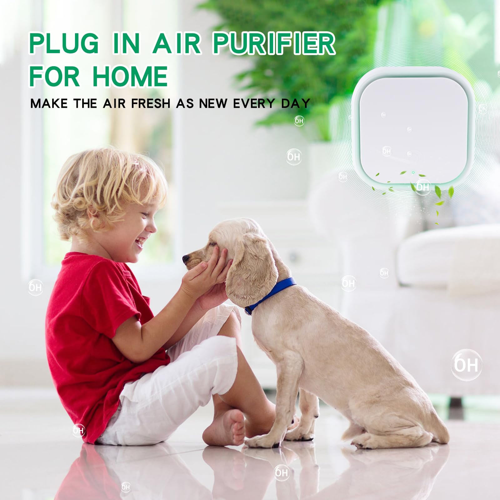 2 Pack Negative Ion Air Purifier With Night Light,Air Ionizers for Home Quiet and Portable Plug in Air Purifier for Bedroom Pet Toilet Kitchen and Office(2)